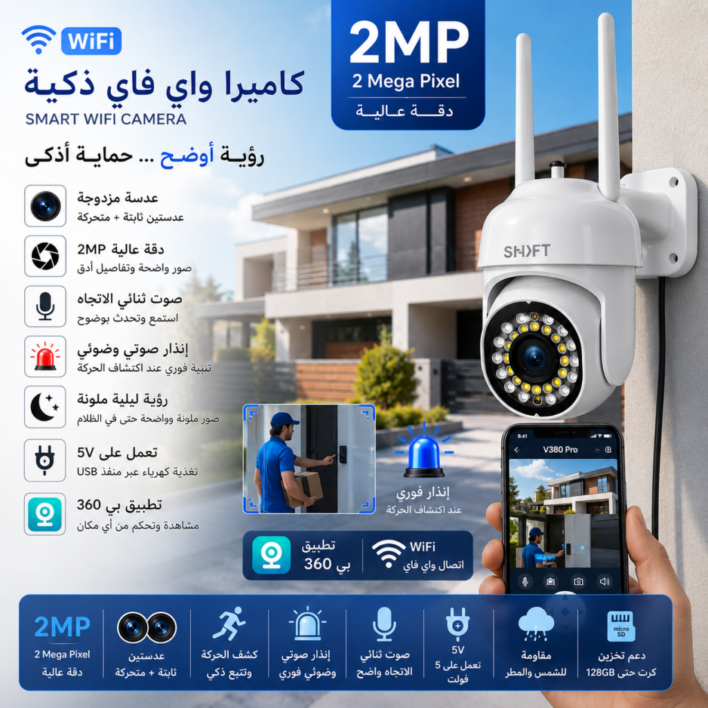 Smart Wi‑Fi Camera — كاميرا داخلية بدقة 2MP