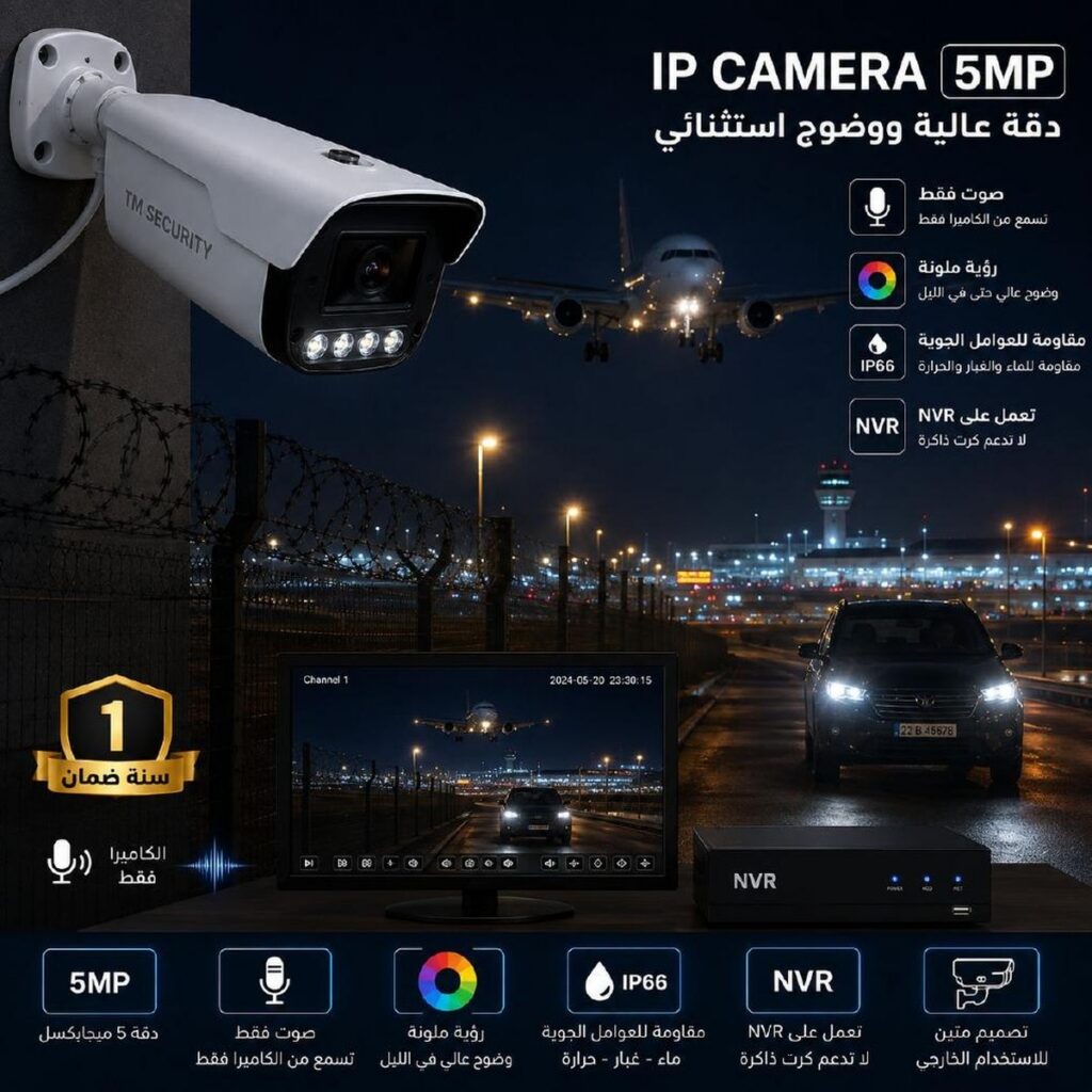 كاميرا IP سلكية بدقة 5MP لنظام NVR